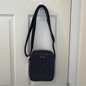 Calvin Klein Logo Patterned Black Messenger Bag